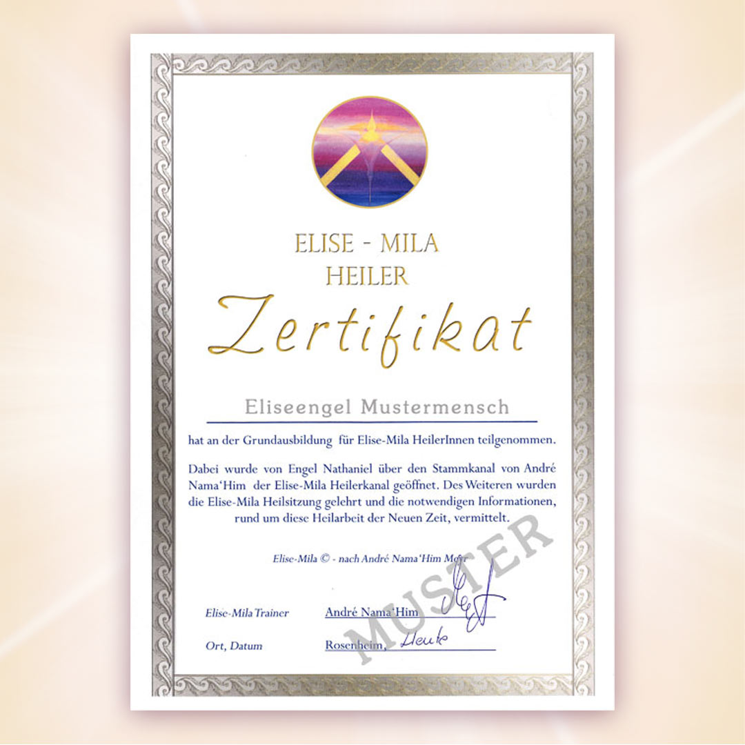 Elise-Mila Heiler Zertifikat