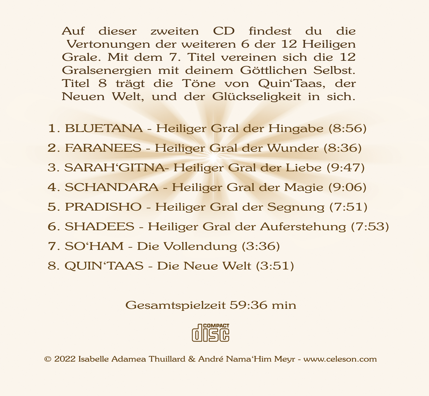 Musik CD Set „Heilige Gralsliebe CD1 + CD2“